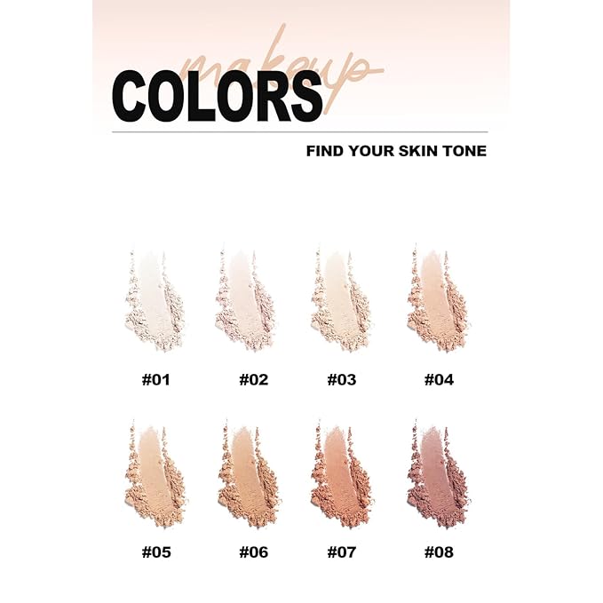 Pressed Face Powder Makeup Mineral Foundation Finishing Powder Pressed Finishing and Setting Powder Loose Setting Powder Makeup #08-BrightBean Baby