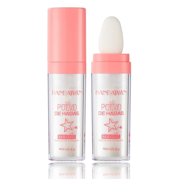 Polvo De Hadas Body Shimmer Glitter Highlighter Powder Makeup,High Gloss Sparkle for Face Body Hair,Create The Most Sparkly And Attractive Glitter Makeup - Pearl White-BrightBean Baby