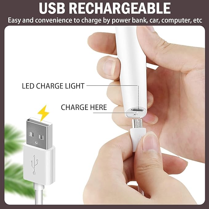 Abhiya's Facial Hair Remover & Eyebrow Trimmer - 2 in 1 Electric Women's Face, Nose & Body Shaver - Painless Epilator - USB Rechargeable with LED Light