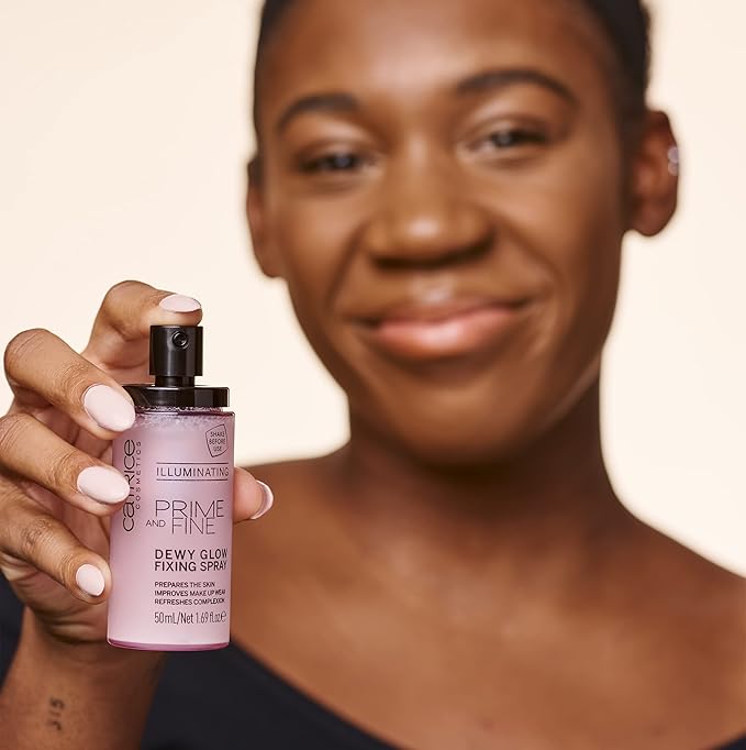 Catrice | Prime & Fine Illuminating Dewy Glow Spray | Transparent and Fast Drying Fixing Spray| Paraben Free & Vegan | Cruelty Free (Pack of 3)-BrightBean Baby