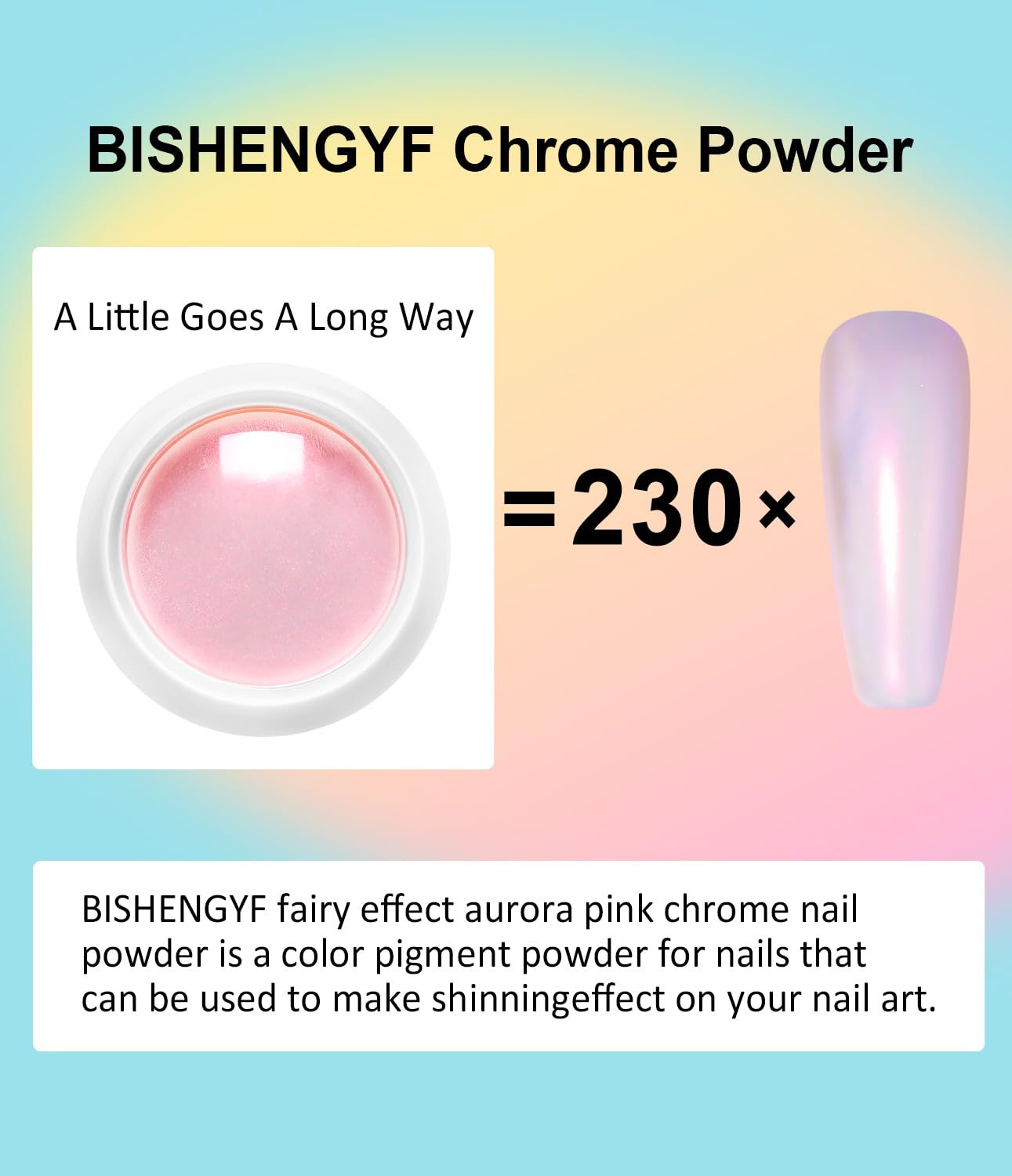 Pearl Chrome Nail Powder BISHENGYF -【Fairy Effect】Pink Chrome Nail Powder White Aurora Yellow Mermaid Iridescent Nail Chrome Powder Metallic Mirror Glitter Pigment Dust For Nail Art Decroation DIY-BrightBean Baby