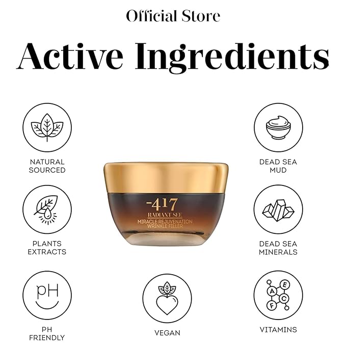 '-417 Dead Sea Cosmetics Miracle Rejuvenation Wrinkle Filler With Jojoba Oil & Collagen for Instant Visible Lifting and Smoothing - 100% Vegan-BrightBean Baby