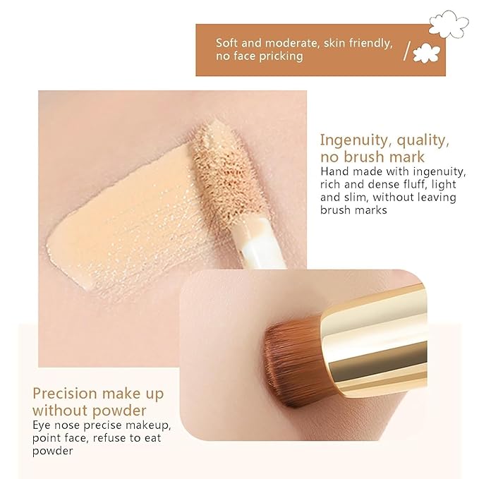 Happyhours 2 in 1 Foundation Anti-Wrinkle Concealer with Built-in Brush, Novo Foundation and Concealer Double Head Makeup Stick, Waterproof Long Lasting Anti-Wrinkle Concealer Foundation (2Pcs-02)-BrightBean Baby
