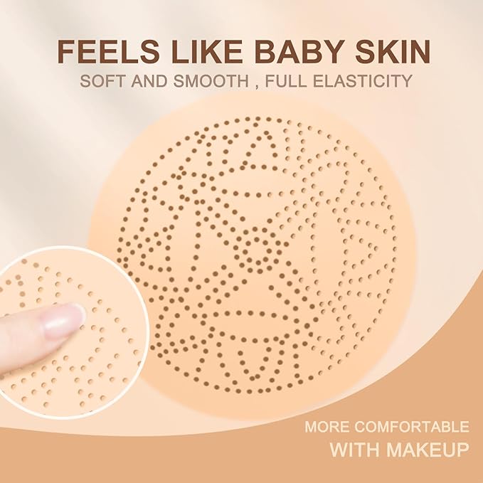 Air Cushion CC Cream Mushroom Head - Moisturizing & Oil Control Screw Lid Concealer Makeup Base, Primer Liquid Foundation Long Lasting with Mushroom Makeup Sponges for All Skin Types (Buff Beige)-BrightBean Baby