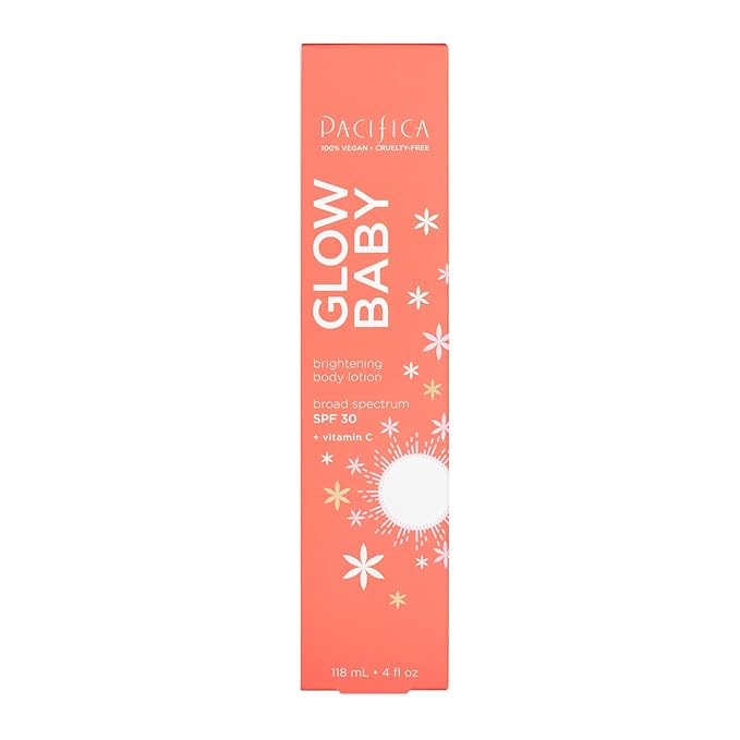 Pacifica Glow Baby Vitamin C SPF 30 Body Lotion – Brightening Daily Moisturizer + Broad Spectrum Sun Protection, Hydrating No White Cast Sunscreen for Glowing Skin, Clean Vegan & Cruelty-Free Skincare-BrightBean Baby