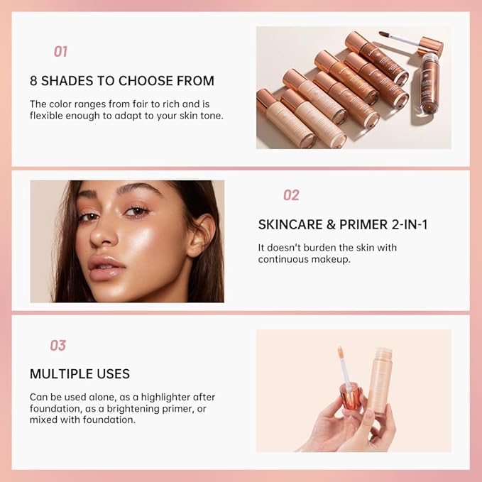 Halo Glow Liquid Face Filter, Complexion Booster For A Glowing, Soft-Focus Look, Infused With Hyaluronic Acid, Vegan & Cruelty-Free 1.06 OZ/31.5ml -07-BrightBean Baby