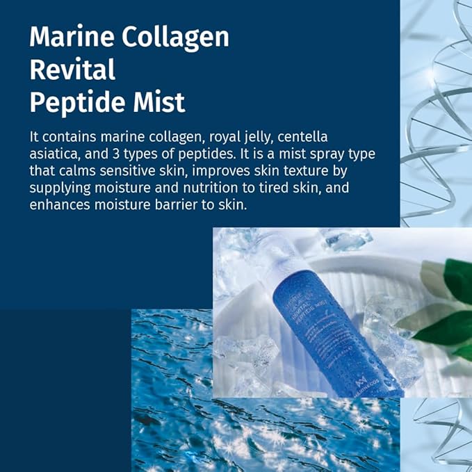 Marine Collagen Revital Peptide Mist 120ml ㅣ Fine Facial Spray for Hydration Soothing Glow ㅣ Daily Moisture Mist with Centella and Peptides-BrightBean Baby