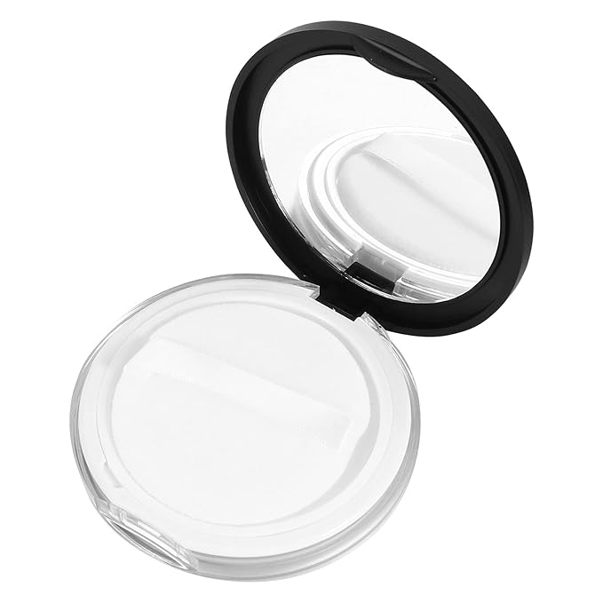 Loose Container 2pcs Loose Containers with Elasticated Net Sifter, Mirror and Puff 5g Loose Compact Case Case for DIY Makeup and Travel ( Black ) Travel Container-BrightBean Baby