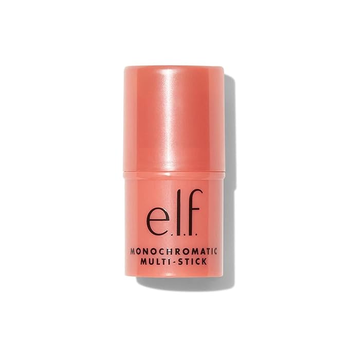 e.l.f. Monochromatic Multi Stick, Travel-Sized Luxuriously Creamy & Blendable Color For Eyes, Lips & Cheeks, Vegan & Cruelty-Free, Glimmering Guava-BrightBean Baby