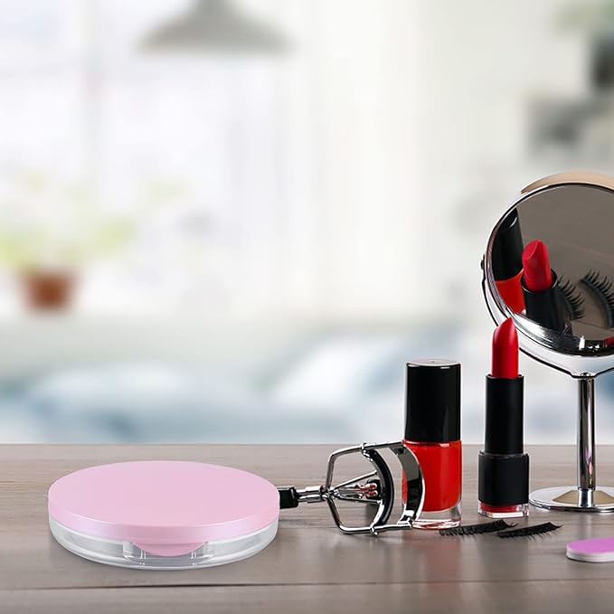 Powder Puff 2pcs Loose Powder Containers with Elasticated Net Sifter, Mirror and Puff 5g Loose Powder Compact Case Case for DIY Makeup and Travel () Cushion Foundation-BrightBean Baby
