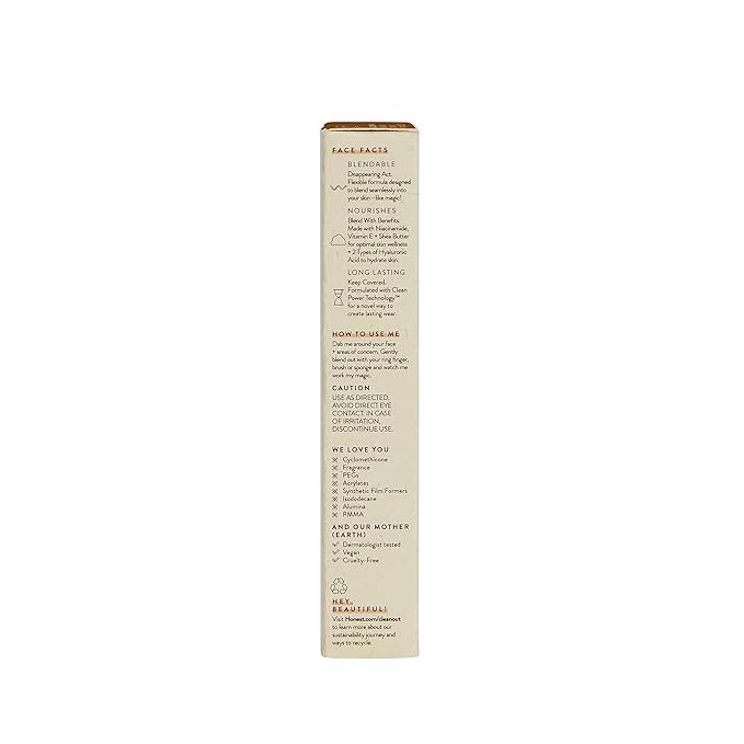 Honest Beauty Fresh Flex Concealer with Niacinamide + Vitamin E + Hyaluronic Acid | Vegan + Cruelty free | Mocha, 0.17 fl oz-BrightBean Baby