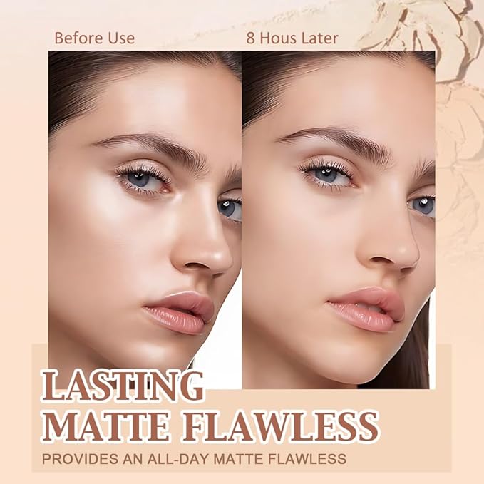 evpct Kaely Oil Control Pressed Face Powder, Get Smooth Flawless Fine Lines and Lightweight Finishing Foundation, Control Shine Long Lasting Waterproof Face Setting Powder Cosmetic, 13 White-BrightBean Baby