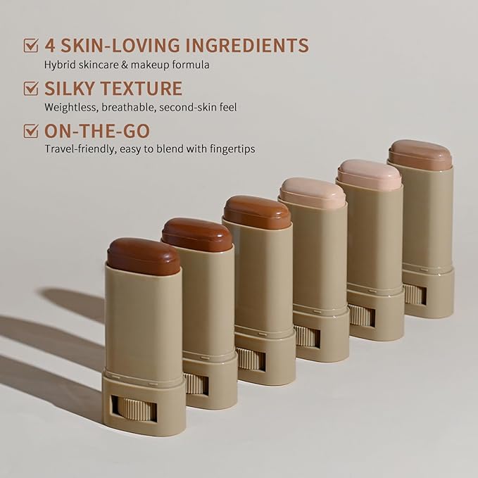 Beauty Balm Serum Boosted Skin Tint – Hydrating Tinted Moisturizer, Lightweight Solid Tinted Foundation Stick for Flawless, Sheer to Medium Coverage, Radiant & Dewy Finish, All-Day Wear (3#, 1)-BrightBean Baby