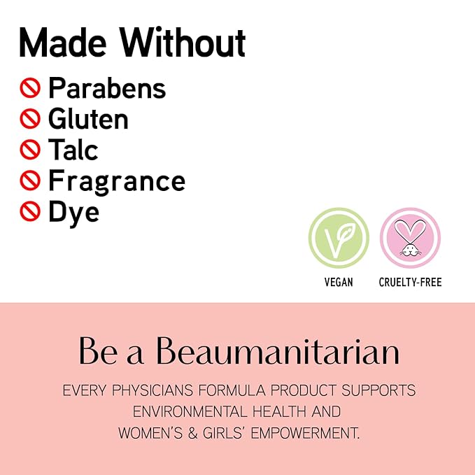 Physicians Formula Mineral Wear®Diamond Blur Skincare Cushion Powder, Blurring & Pore Diffusing Long Lasting Matte Finish Face Powder, Talc-Free- Translucent-BrightBean Baby