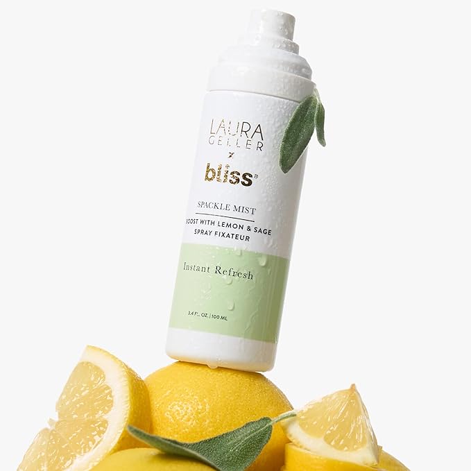 LAURA GELLER NEW YORK x Bliss Spackle Mist Boost with Lemon & Sage - Long-Lasting Dewy Skin Makeup Setting Spray - Brighten and Soothe Dull Skin-BrightBean Baby