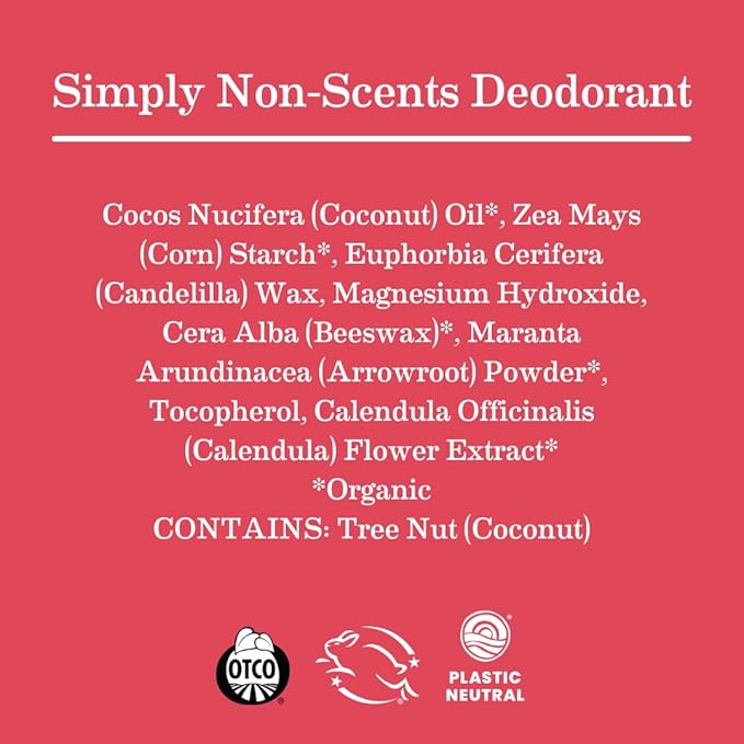 Earth Mama Simply Non-Scents Deodorant | Fragrance-free + Safe for Sensitive Skin, Pregnancy and Breastfeeding, Contains Organic Calendula and Coconut Oil, No Baking Soda or Aluminum, 2.65-Ounce-BrightBean Baby