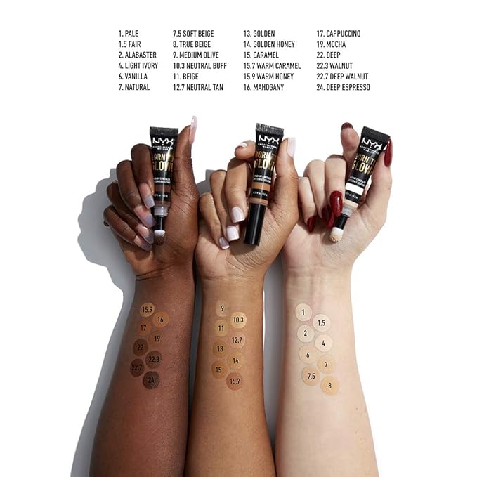 NYX PROFESSIONAL MAKEUP Born To Glow Radiant Concealer, Medium Coverage - Alabaster-BrightBean Baby