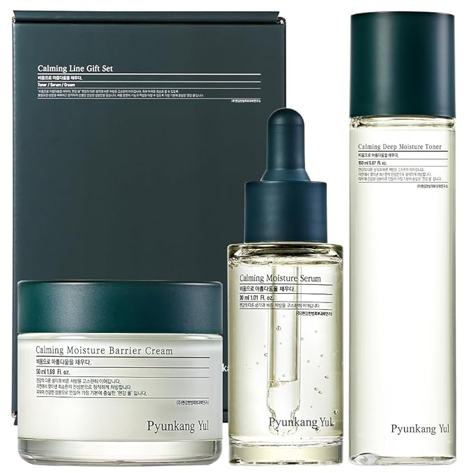 PYUNKANG YUL Calming Line Gift Box Set-Korean Facial Skin Care Essential for Daily Moisturizing with Toner, Serum, Cream, Safe on Acne Prone & Sensitive Skin, Vegan & Cruelty Free-BrightBean Baby