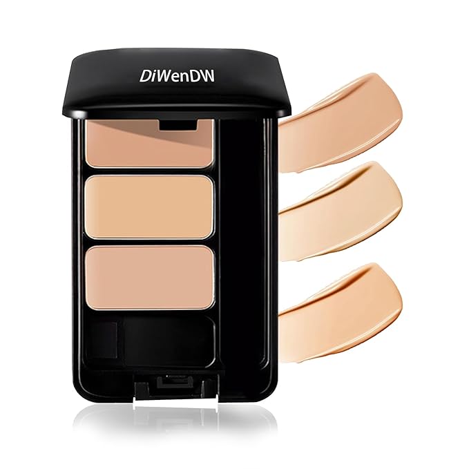 3 Colors Corrector Palette,Moisturizing Long Lasting Waterproof Cream Contour Makeup Palette,Color Correcting Concealer,Natural Flawless Full Coverage Liquid Foundation Set with Makeup Brushes-BrightBean Baby