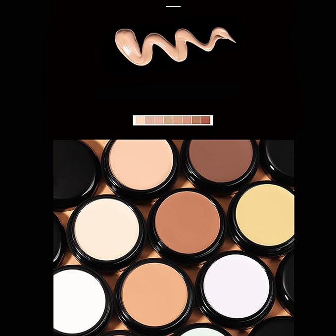 Mallofusa Single Color Face Makeup Concealer Foundation Palette Moisturizing 0.49oz (Black)-BrightBean Baby