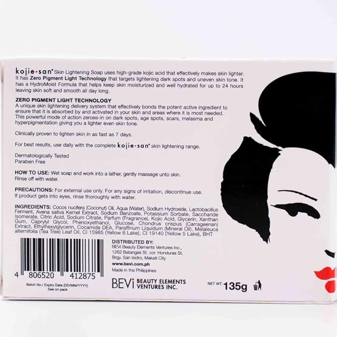 Kojie San Face & Body Skin Brightening Shower 9pc Set - the Original Kojic Acid Soap that Helps Reduce Dark Spots 6 x 135g Bars, Soap Dish and Facial Cleansing Brush…-BrightBean Baby