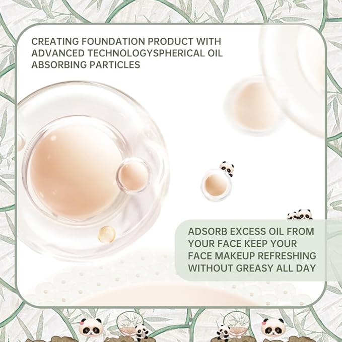 CATKIN Panda Land Full Coverage Cushion Fondation, Breathable Hydrating Nourishing Poreless Face Makeup Save for Sensitive Skin,Sheer Finish (W11 Light)-BrightBean Baby