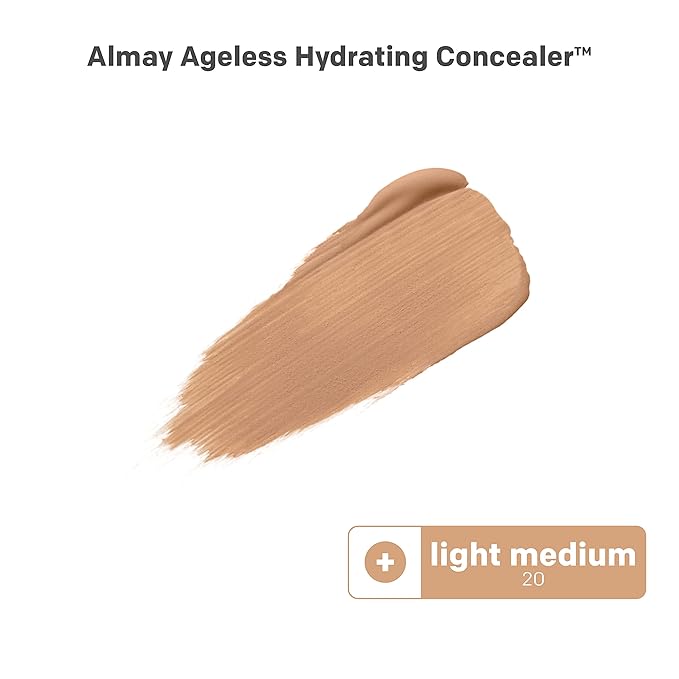 Almay Anti-Aging Concealer, Face Makeup with Hyaluronic Acid, Niacinamide, Vitamin C & E, Hypoallergenic, -Fragrance Free, 020 Light Medium, 0.37 Fl Oz (Pack of 1)-BrightBean Baby
