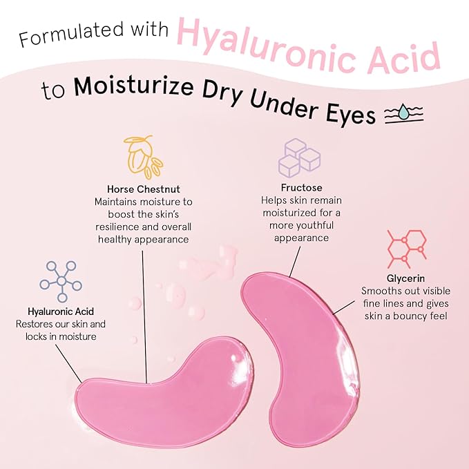 grace & stella Award Winning Under Eye Mask - Reduce Dark Circles, Puffy Eyes, Undereye Bags, Wrinkles - Gel Under Eye Patches - Gifts for Mom - Vegan Cruelty-Free Self Care (Pink, 6 Pairs)-BrightBean Baby