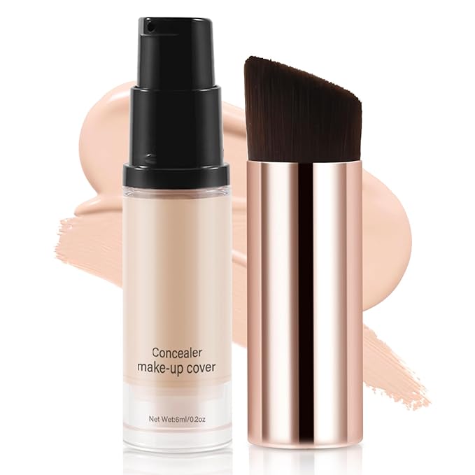 2pcs Liquid Concealer Set with Brush,Full Cover,Concealer Wand with Matte Finish,Corrects,Covers,Long Wear Up to 24hr-BrightBean Baby