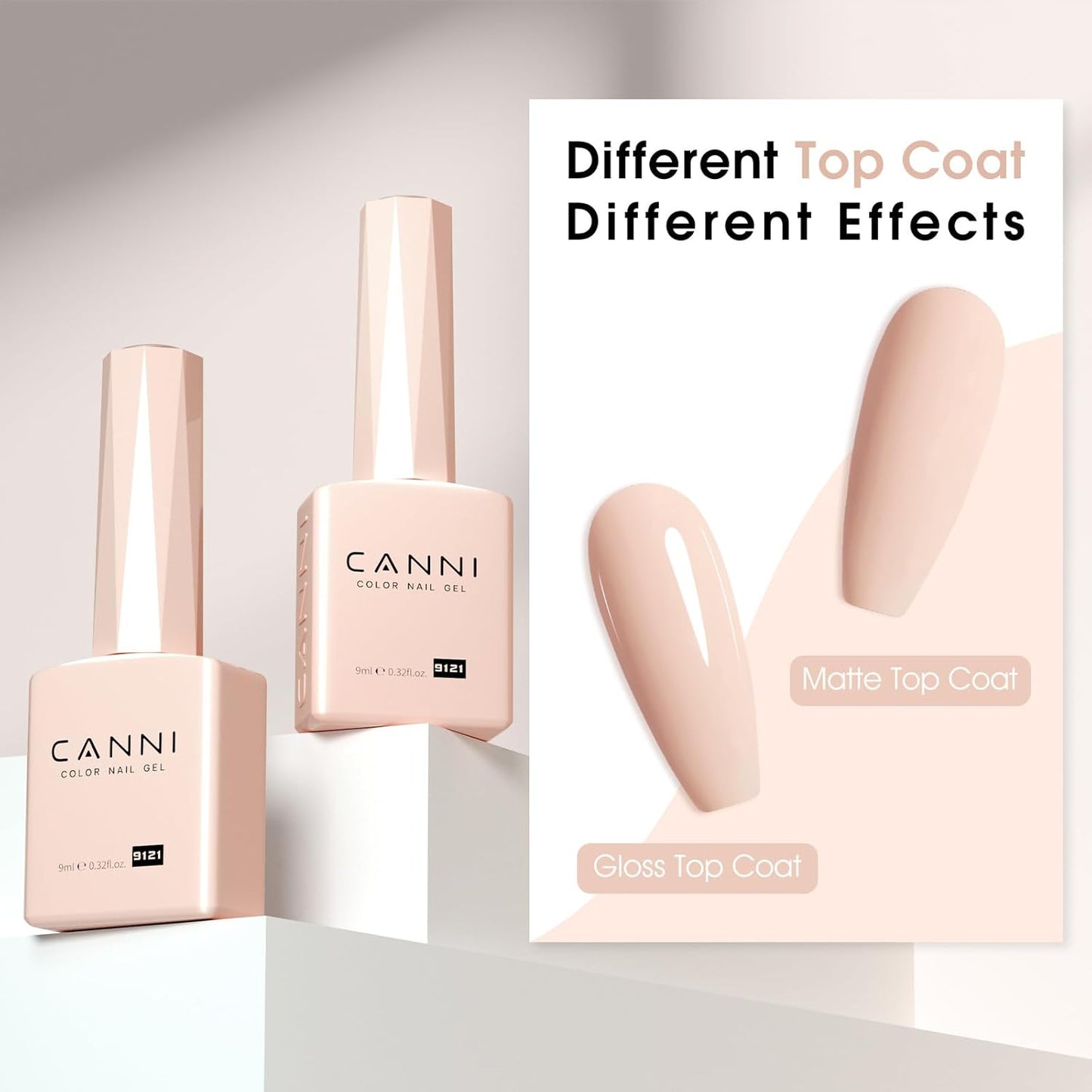 CANNI Nude Pink Gel Nail Polish – 0.3oz Sheer Skin Tone Color, Glossy Soak-Off UV/LED Nail Gel for Natural French Manicure, DIY & Salon Use-BrightBean Baby