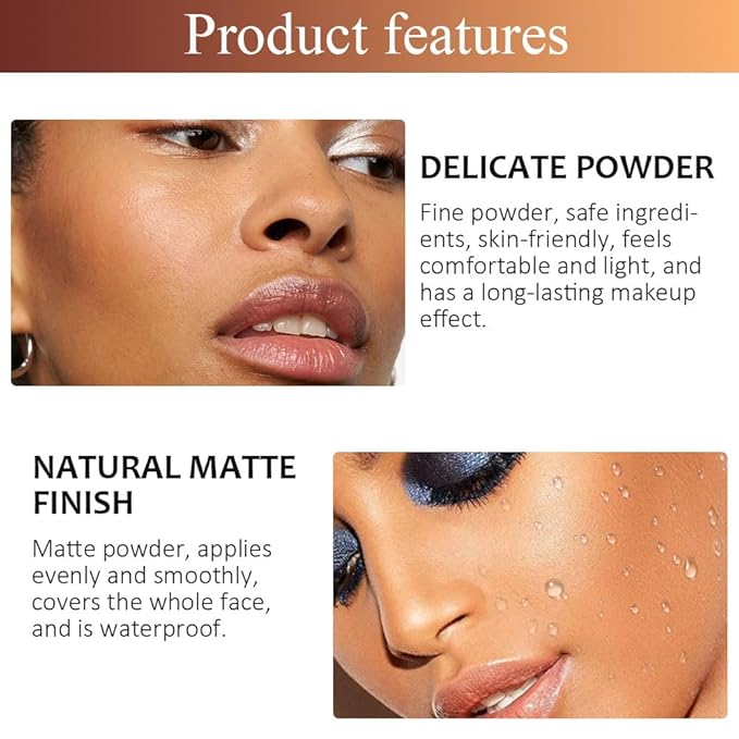 Pressed Matte Face Powder Makeup & Setting Powder for Poreless Wrinkle Blurring Contour Concealer Finishing,Lightweight,High Coverage,Shine Control, N.W 10g (03)-BrightBean Baby