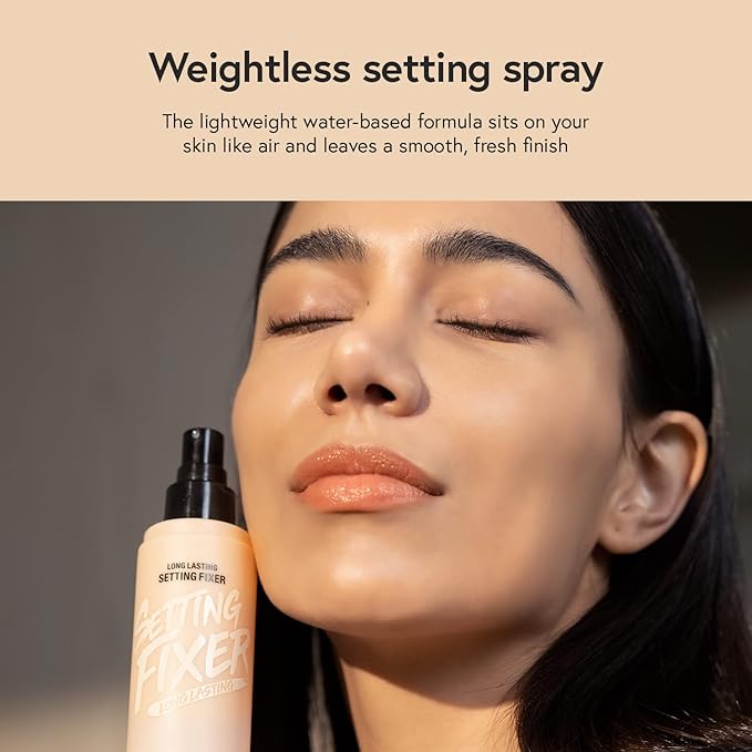 LUNA Long Lasting Setting Fixer Spray 3.3 fl oz, Weightless with Micro-Fine Mist, Natural Finish, Non-Drying Formula for All Skin Types, Korean Makeup-BrightBean Baby