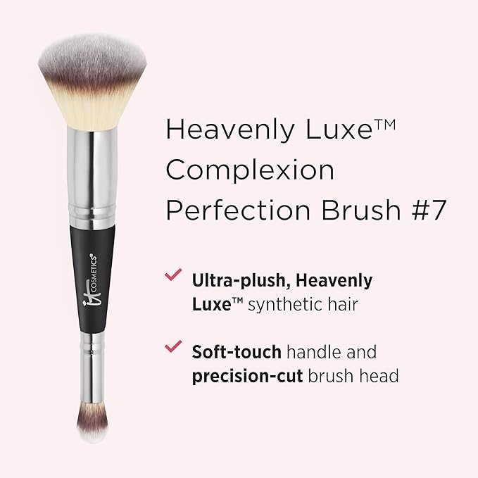 IT Cosmetics Makeup Set - Includes Supersize Bye Bye Under Eye Concealer (45.5 Deep) + Heavenly Luxe Complexion Perfection Concealer Brush (1 fl oz) - with Collagen, Hyaluronic Acid & Antioxidants-BrightBean Baby