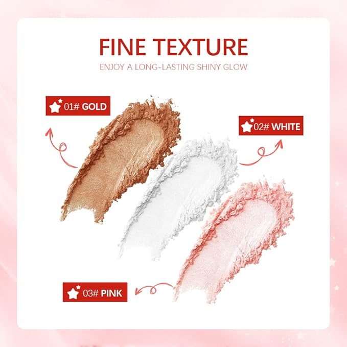 Highlight Polvo De Hadas, Fairy Highlighter Powder, Brightening Whole Body, Natural Three-Dimensional Face Contouring Clavicle Pat Powder, Highlighter Makeup (Gold)-BrightBean Baby
