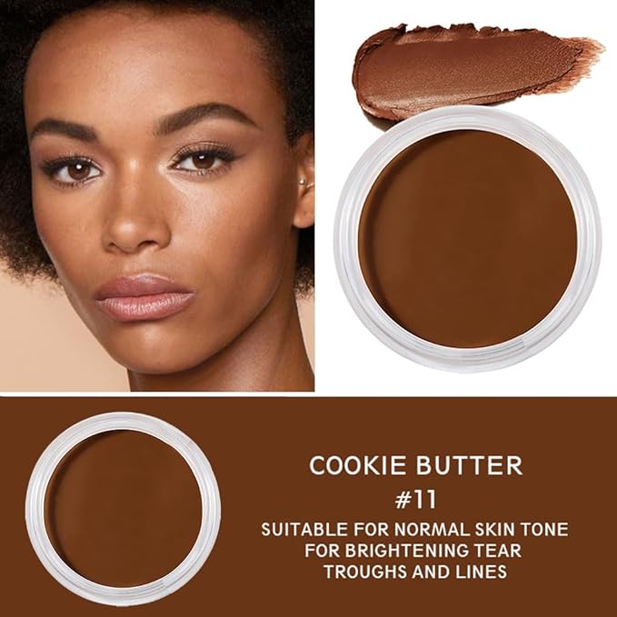 Kaely Cream Pot Concealer Full Coverage Set,Conceal Brighten Dark Circles,under Eye Brightener Color Correcting Concealer,Waterproof Foundation Palette with Brush,corrector de ojeras,Vegan Makeup,11-BrightBean Baby