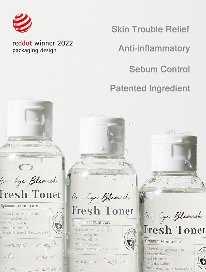 MIZON Goodbye Blemish Fresh Toner, BHA, Niacinamide for Excessive Sebum, Troubled Skin, Acne Treatment, Breakout Treatment, Korean Skincare, Acne Spot Treatment, Smooth Skin (120ml/4.05 fl. oz.)-BrightBean Baby