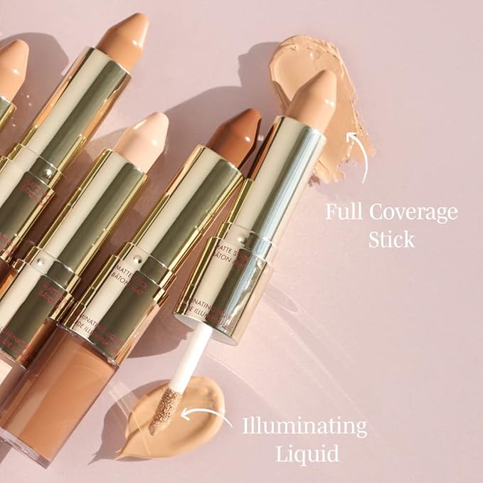Wander Beauty Dualist Matte and Illuminating Concealer Makeup - Ivory Fair - Dual-Ended Matte Concealer Stick + Liquid Concealer - Full Coverage Concealer Brightens, Firms, & Hydrates - 0.28 fl oz-BrightBean Baby