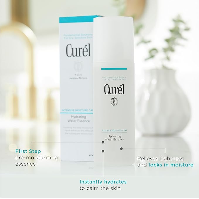 Curel Japanese Skin Care Hydrating Water Essence Toner, Water Based Face Moisturizer for Dry Skin, Serum for Face, 5 Oz-BrightBean Baby