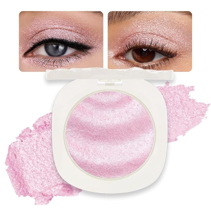 Glittle Monochrome Glittler Eyeshadow Palette - Low Saturation, Delicate, Long-Lasting, Vegan, Pressed Glitter Eyeshadow, (09 Pink)