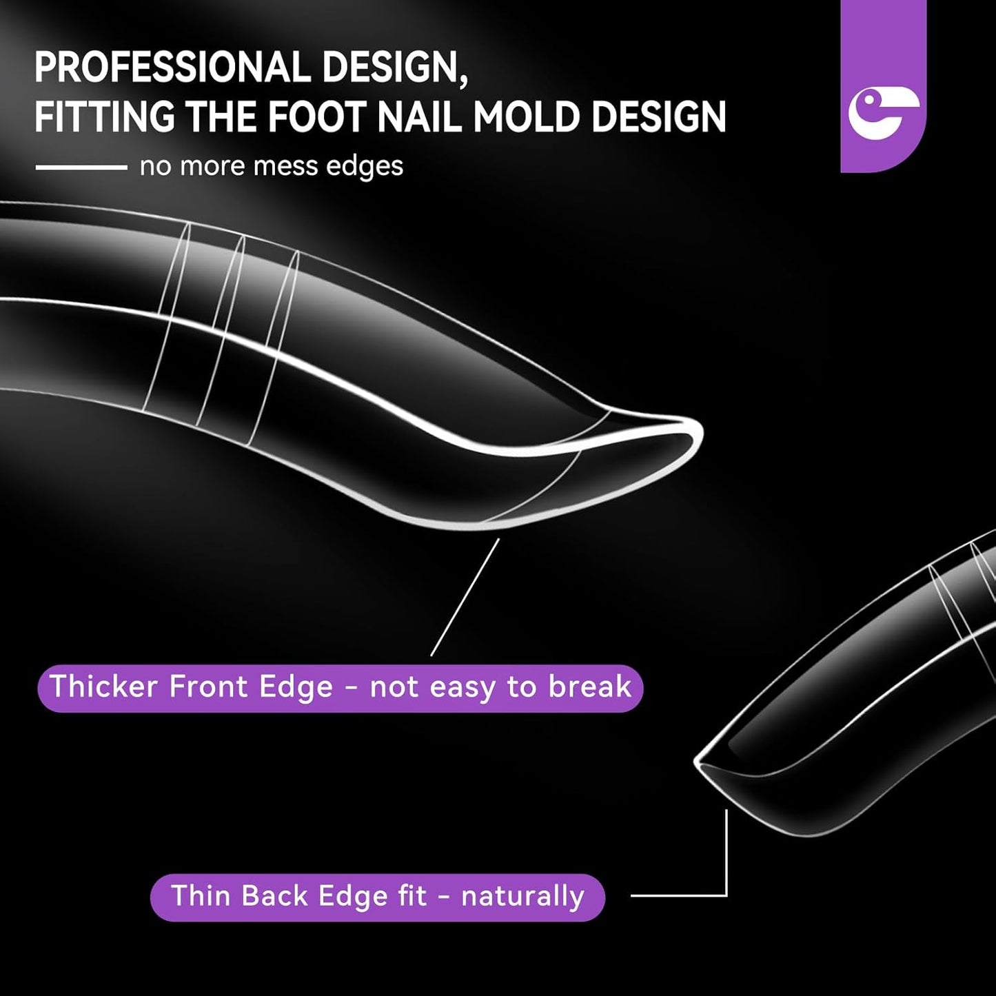 Gelike EC Toes Dual Forms for Extension: 300 Pcs Color Nail Form, 15 Size Nail Forms For Builder, Half Matte Gel Forms For Manicure Art Design Salon Diy-BrightBean Baby