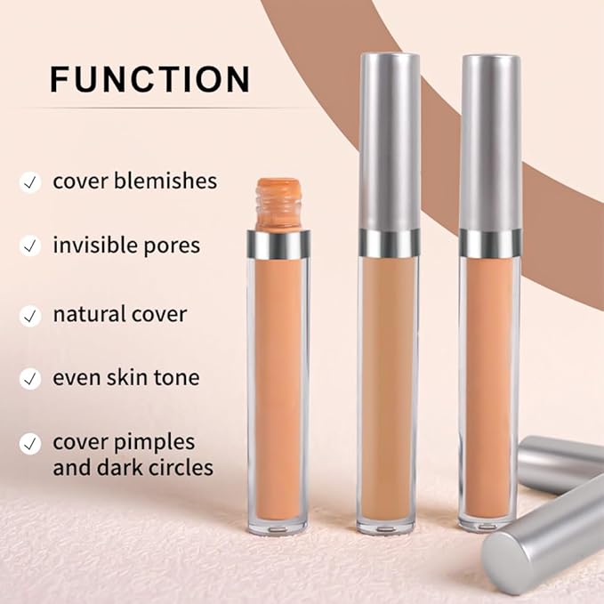 Kaely 2Pcs Hydrating Concealer Wand,Full Coverage Liquid under Eye Concealer,Long Lasting Waterproof Primer Makeup for Dark Circles and Puffiness Trouble Spots Redness,Eye Ring corrector de ojeras 05-BrightBean Baby