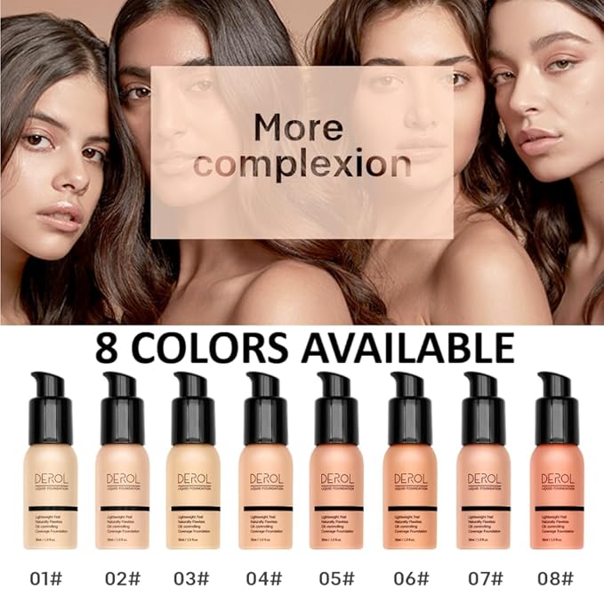 Foundation Full Coverage Liquid Foundation Cream - Lightweight Concealer - Suitable for All Skin Types (cappuccino 05)-BrightBean Baby