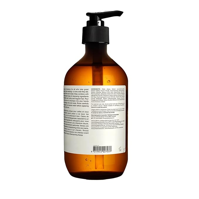 Aesop Shampoo | Soften Hair, Restore Shine | Bergamot Rind, Frankincense, Cedar Atlas | 16.9 oz / 500mL-BrightBean Baby
