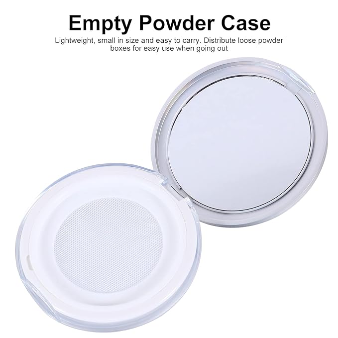 Artibetter Empty Reusable Powder Box 2pcs Loose Powder Containers with Elasticated Net Sifter, Mirror and Puff 5g Loose Powder Compact Case Air Cushion Case for DIY Makeup and Travel ( ) Travel Powder-BrightBean Baby