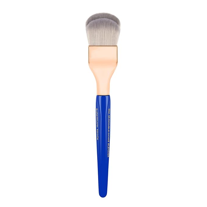 Bdellium Tools Professional Makeup Brush - Golden Triangle 952 Small Rounded Double Dome Blender - With All Vegan and Soft Synthetic Fibers, For Application & Blending (Blue, 1pc)-BrightBean Baby