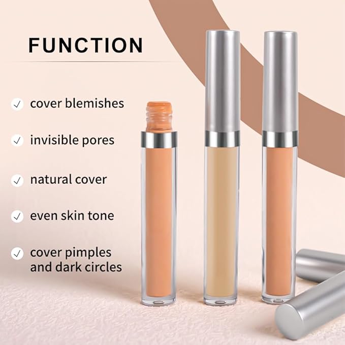 Kaely 2Pcs Hydrating Concealer Wand,Full Coverage Liquid under Eye Concealer,Long Lasting Waterproof Primer Makeup for Dark Circles and Puffiness Trouble Spots Redness,Eye Ring corrector de ojeras 04-BrightBean Baby