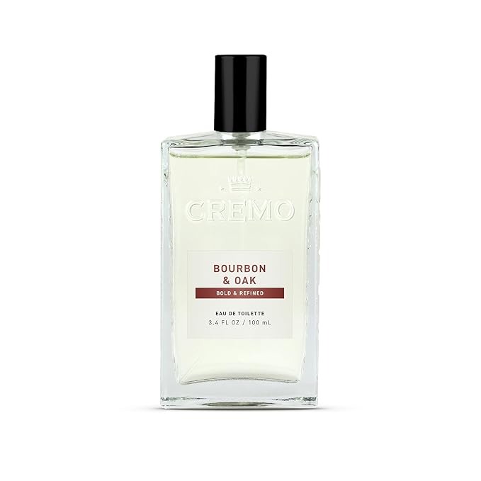 Cremo Cologne for Men - Bourbon & Oak Mens Cologne Spray - A Sophisticated Blend of Distiller’s Spice, Fine Bourbon and White Oak, Fragrances For Men, 3.4 Fl Oz-BrightBean Baby