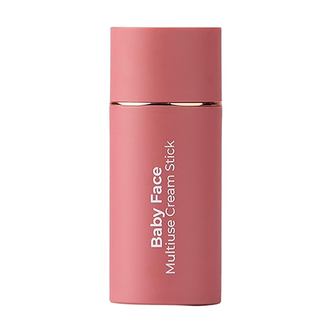 MCoBeauty Baby Face Multi-Use Cream Stick, Peony Rose Pinky Rose Shade, Silky Smooth, Buildable Blush for Eyes, Lips & Cheeks, Vegan, Cruelty Free Cosmetics-BrightBean Baby