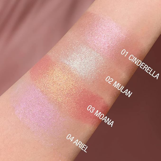 Chubby Cream Highlighter Stick for Face, Glitter Eyeshadow Makeup, Highlight Stick, Face Highlighters & Luminizers, Light Pink Peach Shimmer-BrightBean Baby