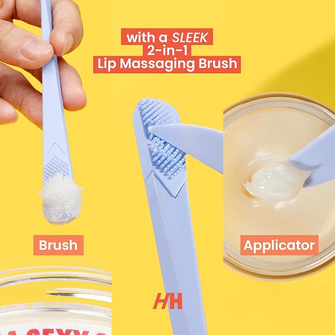 100% Natural Lip Scrub, Vegan Conditioning Coconut Lip Exfoliator - Gentle Exfoliant, Sugar Lip Polish and Lip Exfoliator Scrubber for Chapped and Dry Lips (Bakuchiol 3pc Set)-BrightBean Baby